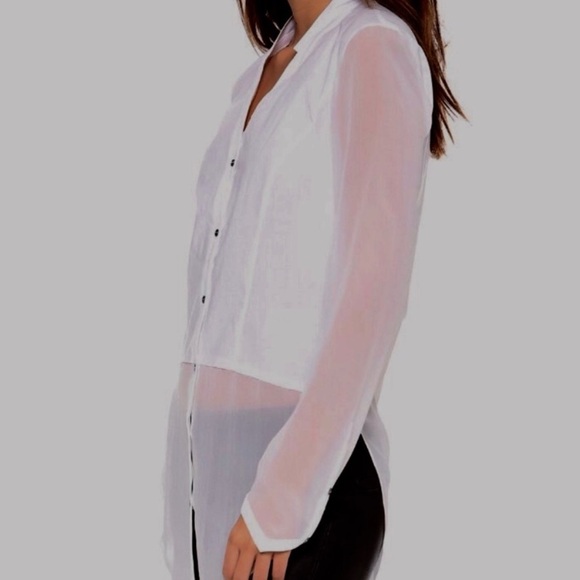 Helmet Lang Lawn cotton Silk button down Size Small - Picture 3 of 10